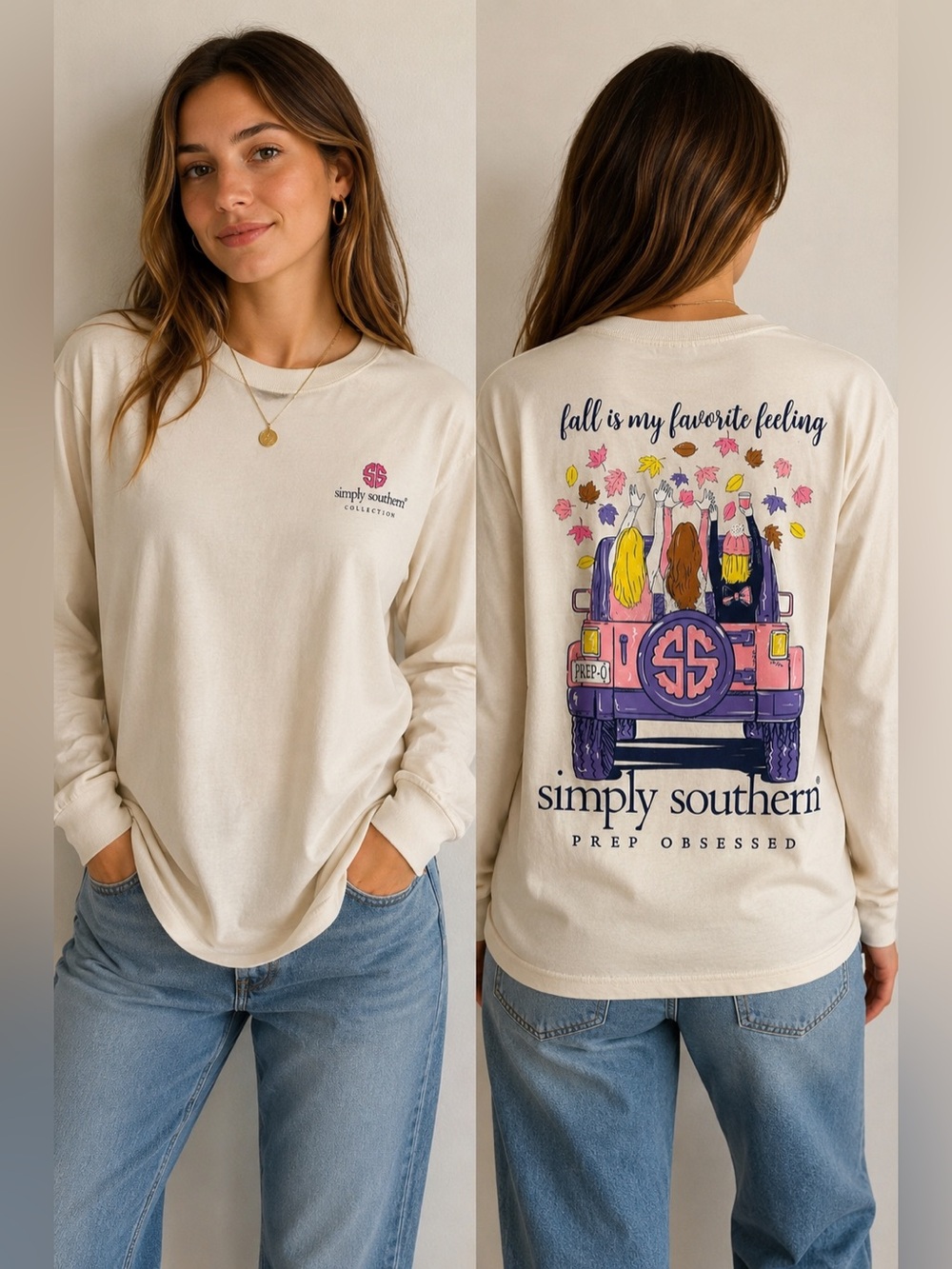 Simply Southern Long Sleeve Fall Tee “Fall is My Favorite Feeling” Size M .NWT